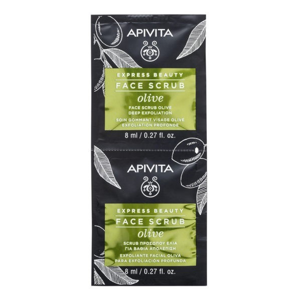 Exfoliants Apivita Express Beauty New Face Scrub Olive – 2 x 8ml