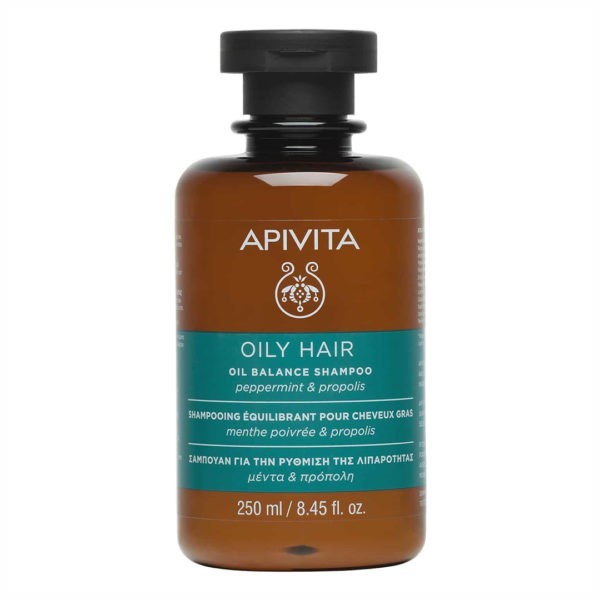 Άνδρας Apivita Oil Hair Shampoo Σαμπουάν Ρύθμισης της Λιπαρότητας με Μέντα & Πρόπολη – 250ml APIVITA HOLISTIC HAIR CARE