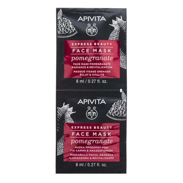 Face Care Apivita Express Beauty Revitalizing & Radiance Face Mask With Pomegranate – 2x8ml