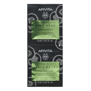 Περιποίηση Προσώπου Apivita Express Beauty Μάσκα Προσώπου Εντατικής Ενυδάτωσης Αγγούρι – 2x8ml