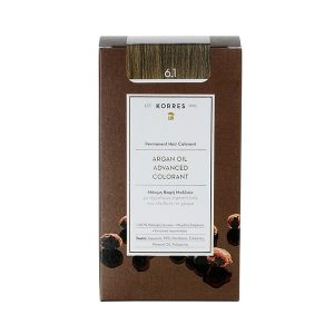 Γυναίκα Korres Argan Oil Advanced Colorant Μόνιμη Βαφή Μαλλιών 6.1 Ξανθό Σκούρο Σαντρέ – 50ml