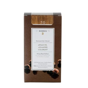Γυναίκα Korres Argan Oil Advanced Colorant Μόνιμη Βαφή Μαλλιών 7.0 Ξανθό – 50ml