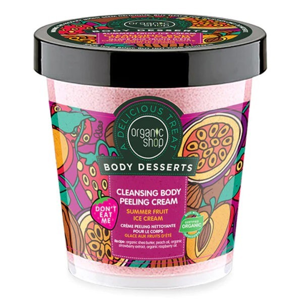 Γυναίκα Natura Siberica – Organic Shop Body Desserts Summer Fruit Ice Cream Καθαριστικό Peeling Σώματος 450ml Organic Shop - Body Desserts
