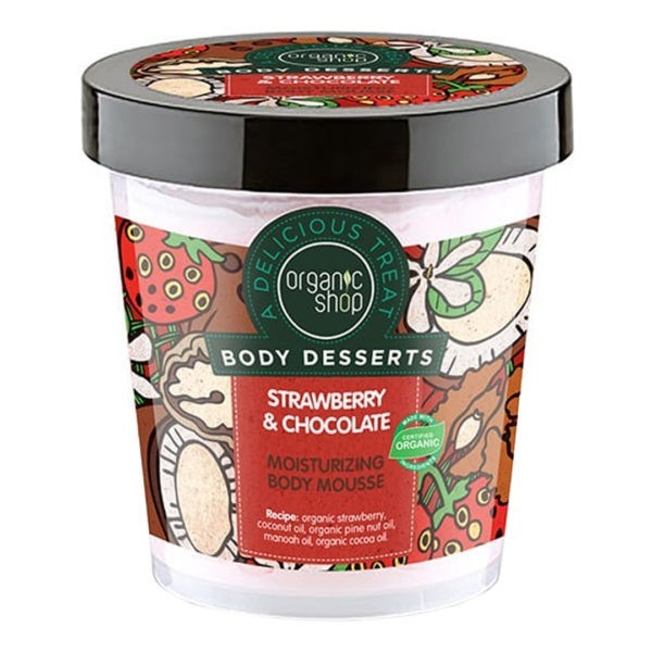 Ενυδάτωση - Θρέψη Σώματος Natura Siberica – Organic Shop Body Desserts Strawberry & Chocolate Ενυδατική Μους Σώματος 450 ml Organic Shop - Body Desserts