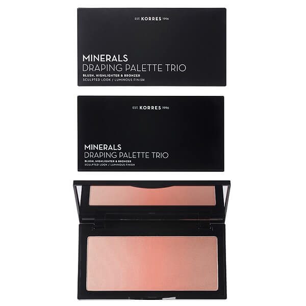 Face Korres Minerals Draping Palette Trio Coral Draping Palette with Blush Highlighter & Bronzer – 21g
