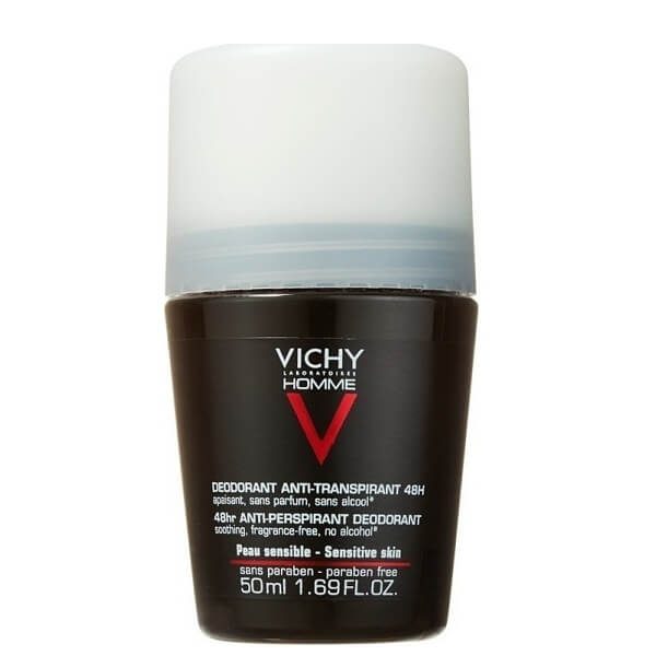 Body Care Vichy Homme 48H Deodorant Roll-On for Sensitive Skin – 50ml Vichy – Valentine's Day 2024