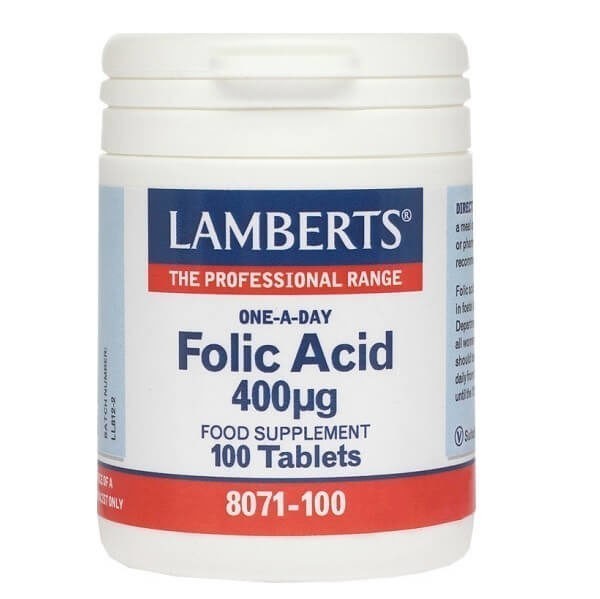 Vitamins Lamberts – Folic Acid 400µg – 100tabs