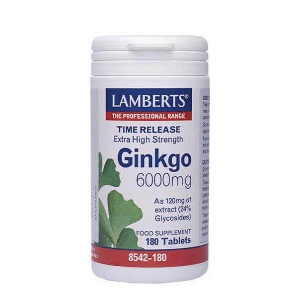 Βότανα Lamberts – Συμπλήρωμα Διατροφής με Εκχύλισμα Ginkgo Biloba 6000mg – 180tabs