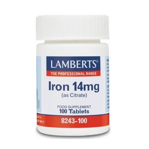Minerals - Trace Elements Lamberts – Iron 14mg (as Citrate) – 100tabs
