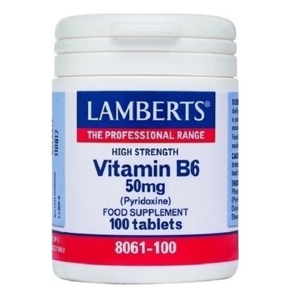 Βιταμίνες Lamberts – Βιταμίνη B6 (Πυριδοξίνη) 50mg – 100tabs