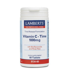 Βιταμίνες Lamberts – Βιταμίνη C 1000mg Ελεγχόμενης Αποδέσμευσης με Βιοφλαβονοειδή – 60tabs
