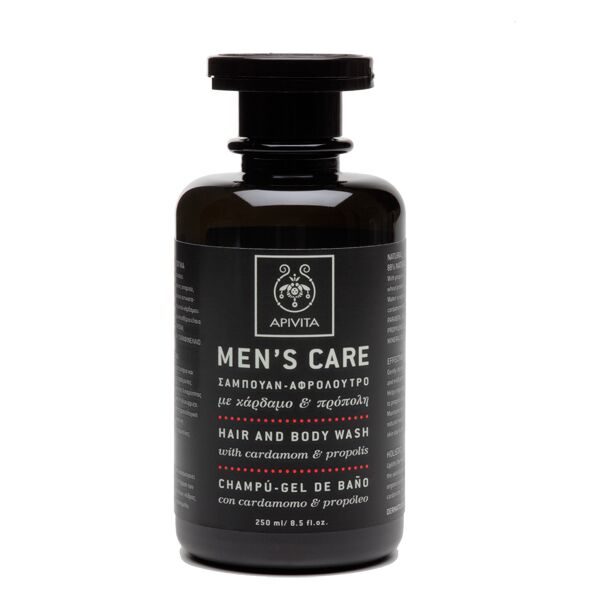 Περιποίηση Μαλλιών-Άνδρας Apivita Men’s Care Σαμπουάν – Αφρόλουτρο με κάρδαμο & πρόπολη – 250ml Shampoo