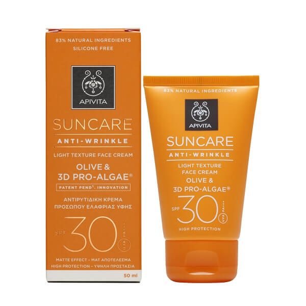 Face Sun Protetion Apivita – Suncare Anti-Wrinkle Face Cream Olive and 3D Pro-Algae SPF30 50ml Apivita Suncare