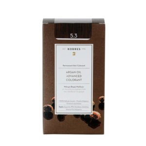 Βαφές Μαλλιών Korres Argan Oil Advanced Colorant Μόνιμη Βαφή Μαλλιών 5.3 Καστανό Ανοιχτό Μελί – 50ml