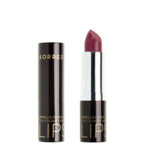 Χείλη Korres Morello Creamy Lipstick Ενυδατικό Κραγιόν 28 Λαμπερό Μωβ – 3.5g