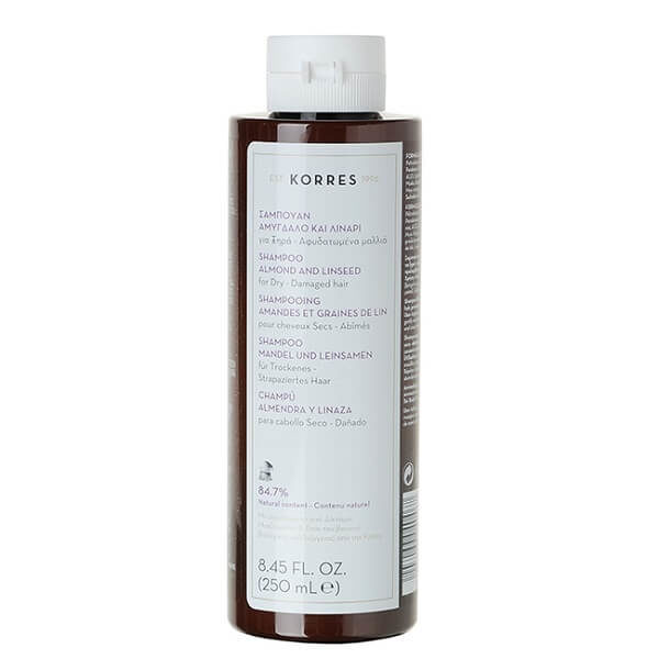 Περιποίηση Μαλλιών-Άνδρας Korres Σαμπουάν για Ξηρά Αφυδατωμένα Μαλλιά με Αμύγδαλο & Λινάρι – 250ml Shampoo