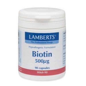 Βιταμίνες Lamberts – Βιοτίνη 500mg Βιταμίνες για τα Μαλλιά – 90caps