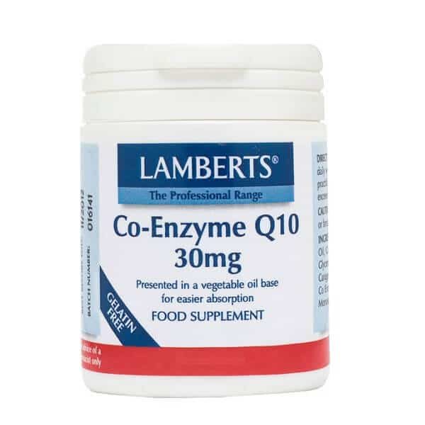 Αντιμετώπιση Lamberts – Συνένζυμο Q10 30mg Συμπλήρωμα Διατροφής για την Παραγωγή Ενέργειας από τα Θρεπτικά Συστατικά της Τροφής – 30tabs