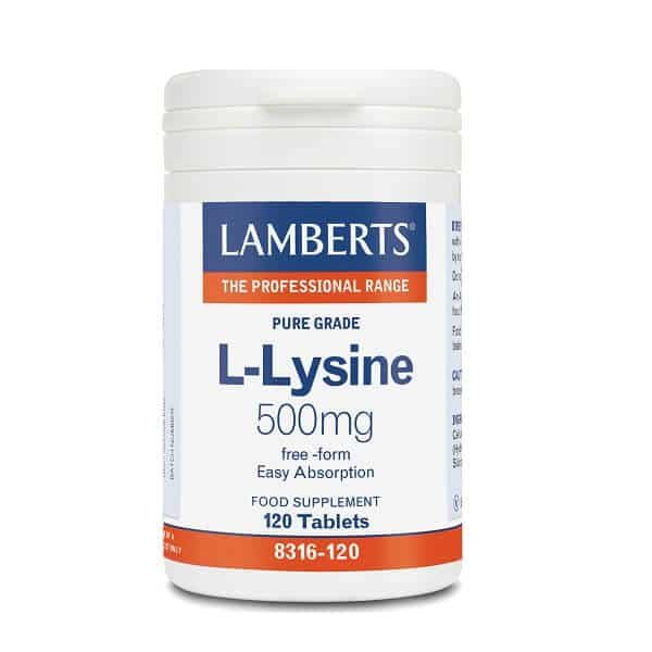 Amino Acids Lamberts – L-Lysine 500mg – 120tabs
