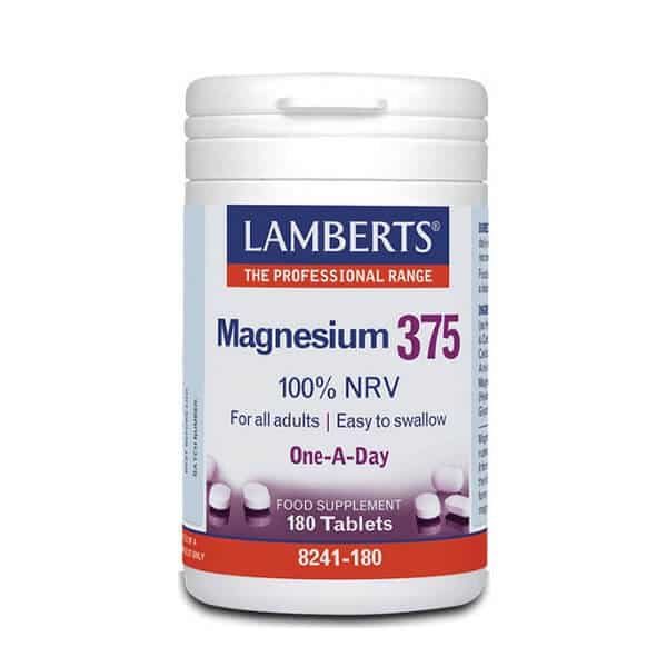 Minerals - Trace Elements Lamberts – Magnesium 375 100% NRV – 180tabs