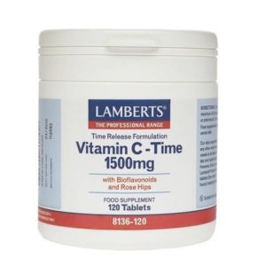 Ανοσοποιητικό Lamberts – Βιταμίνη C 1500mg Βραδείας Απελευθέρωσης – 120tabs