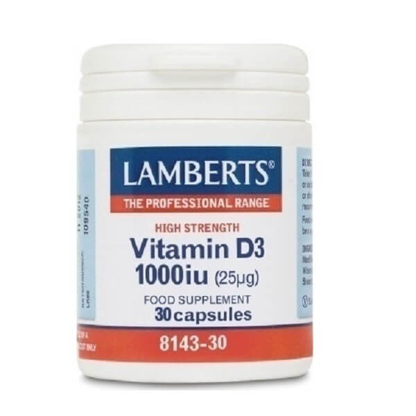 Βιταμίνες Lamberts – Βιταμίνη D3 1000iu (25mg) – 30tabs