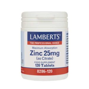 Minerals - Trace Elements Lamberts – Zinc 25mg (as Citrate) – 120tabs