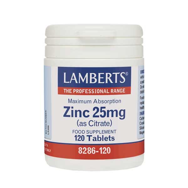 Health Immune System Lamberts – Zinc 25mg (as Citrate) – 120tabs