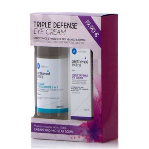 Medisei – Panthenol Extra Πακέτο με Triple Defense Eye Cream 25ml & Δώρο Panthenol Extra Micellar True Cleanser 3 in 1 – 500ml Αντιγήρανση - Σύσφιξη Medisei – Panthenol Extra Πακέτο με Triple Defense Eye Cream 25ml & Δώρο Panthenol Extra Micellar True Cleanser 3 in 1 – 500ml