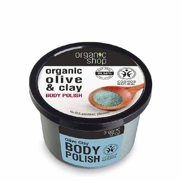Γυναίκα Natura Siberica – Organic Shop Body Polish Olive Clay – Απολεπιστικό Σώματος με Ελιά & Άργιλο – 250ml.