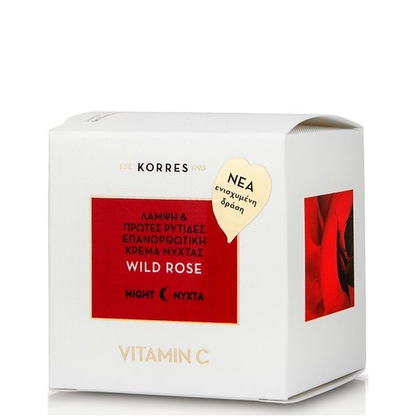 Περιποίηση Προσώπου Korres Wild Rose Vitamin C Κρέμα Νυκτός Άγριο Τριαντάφυλλο Λάμψη/Πρώτες Ρυτίδες – 40ml