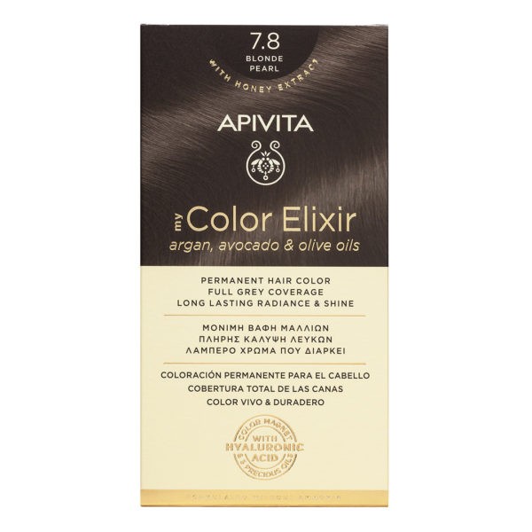 Γυναίκα Apivita – My Color Elixir Μόνιμη Βαφή Μαλλιών Νο 7.8  Ξανθό Περλέ  (Βαφή 50ml & Γαλάκτωμα Ενεργοποίησης 75ml & Κρέμα Μαλλιών 2x15ml) Color Elixir