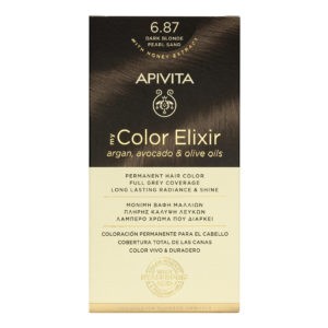 Βαφές Μαλλιών Apivita – My Color Elixir Μόνιμη Βαφή Μαλλιών Νο 6.87 Ξανθό Σκούρο Περλέ (Βαφή 50ml & Γαλάκτωμα Ενεργοποίησης 75ml & Κρέμα Μαλλιών 2x15ml) Color Elixir