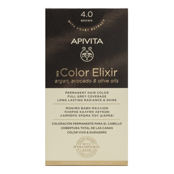 Γυναίκα Apivita – My Color Elixir Μόνιμη Βαφή Μαλλιών Νο 4.0 Φυσικό Καστανό (Βαφή 50ml & Γαλάκτωμα Ενεργοποίησης 75ml & Κρέμα Μαλλιών 2x15ml) Color Elixir