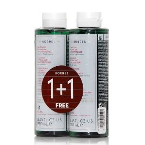 Korres Σαμπουάν for Women Κυστίνη και Γλυκοπρωτεϊνες Κατά της Γυναικέιας Τριχόπτωσης 250ml (1+1 Δώρο) 1+1 Δώρο Korres Σαμπουάν for Women Κυστίνη και Γλυκοπρωτεϊνες Κατά της Γυναικέιας Τριχόπτωσης 250ml (1+1 Δώρο)
