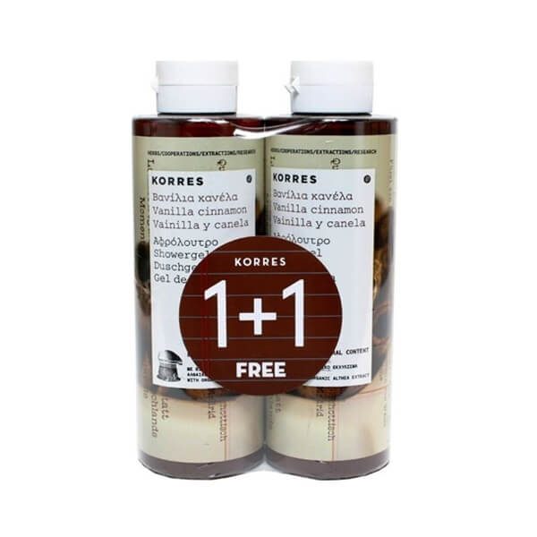 Body Shower Korres – Showergel Vanilla-Cinnamon 250ml 1+1 Gift