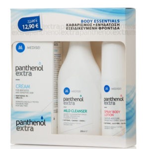 Medisei Panthenol Body Essentials – Κρέμα για Ευαίσθητα Δέρματα 100ml Απαλό Καθαριστικό Mild Cleanser 200ml & Ενυδατικό Spray Body Lotion 100ml Γυναίκα Medisei Panthenol Body Essentials – Κρέμα για Ευαίσθητα Δέρματα 100ml Απαλό Καθαριστικό Mild Cleanser 200ml & Ενυδατικό Spray Body Lotion 100ml