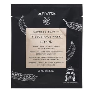 Γυναίκα Apivita – Μάσκα Προσώπου για Αποτοξίνωση και Καθαρισμό με Χαρούπι 20ml Apivita Express Sheet Mask