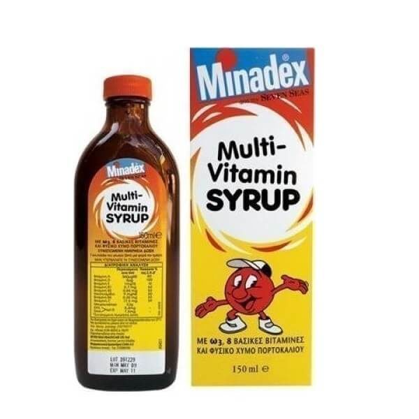 Vitamins Seven Seas Minadex Multi Vitamin Syrup with Omega 3 8 Vitamins & Natural Orange Juice 100ml