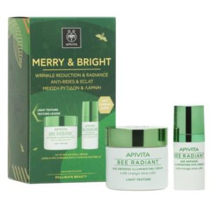 Apivita – Merry and Bright Σετ με Κρέμα Προσώπου Bee Radiant Ελαφριάς Υφής 50ml και Δώρο Bee Radiant Κρέμα Ματιών για Μείωση των Ρυτίδων και Λάμψη 15ml Αντιγήρανση - Σύσφιξη Apivita – Merry and Bright Σετ με Κρέμα Προσώπου Bee Radiant Ελαφριάς Υφής 50ml και Δώρο Bee Radiant Κρέμα Ματιών για Μείωση των Ρυτίδων και Λάμψη 15ml
