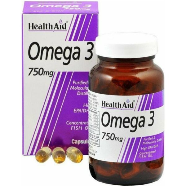 For All Family Health Aid Omega-3 750mg Healthy Heart and Cardiovascular System 30 Caps.