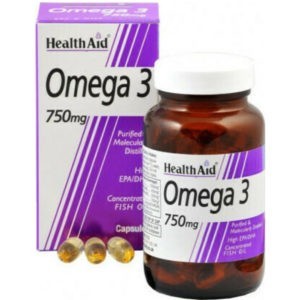 For All Family Health Aid Omega-3 750mg Healthy Heart and Cardiovascular System 60 Caps.