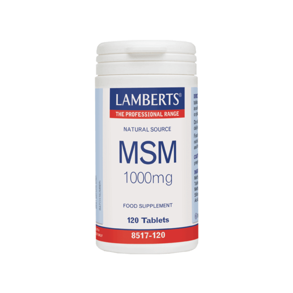Συμπληρώματα Διατροφής Lamberts – Φυσική Πηγή MSM για τη Διατήρηση της Φυσιολογικής Λειτουργίας των Αρθρώσεων 1000mg 120 tabs