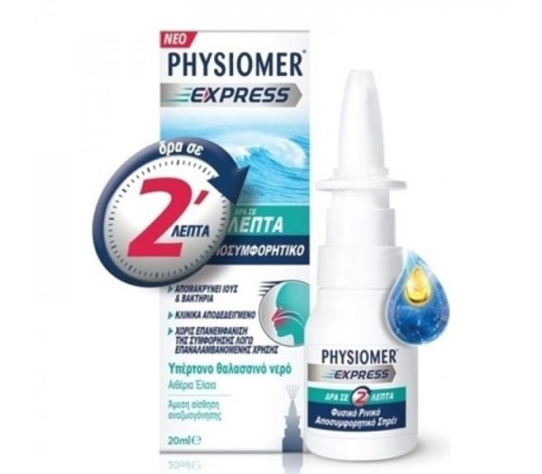 Άνοιξη Physiomer – Express Ρινικό Αποσυμφορητικό Σπρέι 20ml