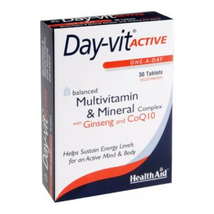 Βιταμίνες Health Aid – Day Vit Active Βιταμίνες με Συνένζυμο Q10 και Τζίνσεγκ 30tabs