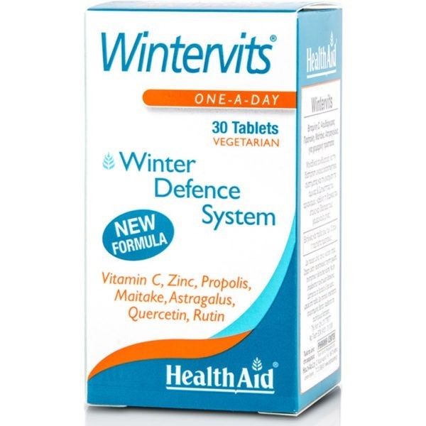 Βιταμίνες Health Aid – Wintervits Χειμερινή Προστασία Συμπλήρωμα Διατροφής με Βιταμίνη C, Ψευδάργυρο και Μαϊτάκε 30 ταμπ.
