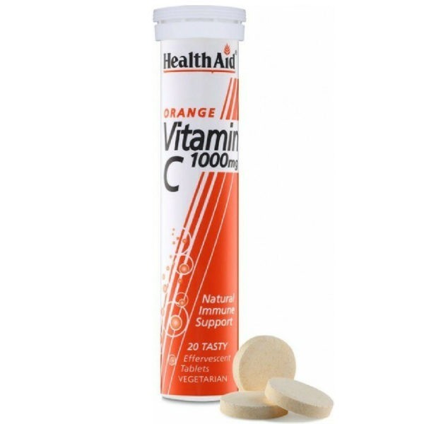 Βιταμίνες Health Aid Βιταμίνη C 1000mg με Γεύση Πορτοκάλι 20 Αναβράζοντα Δισκία