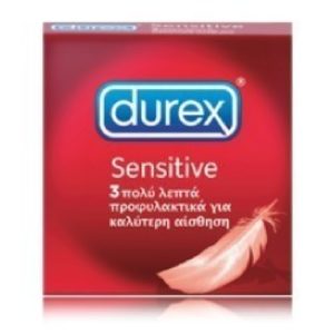 Άνδρας Durex Sensitive Πολύ Λεπτά Προφυλακτικά Για Καλύτερη Αίσθηση 3τμχ.