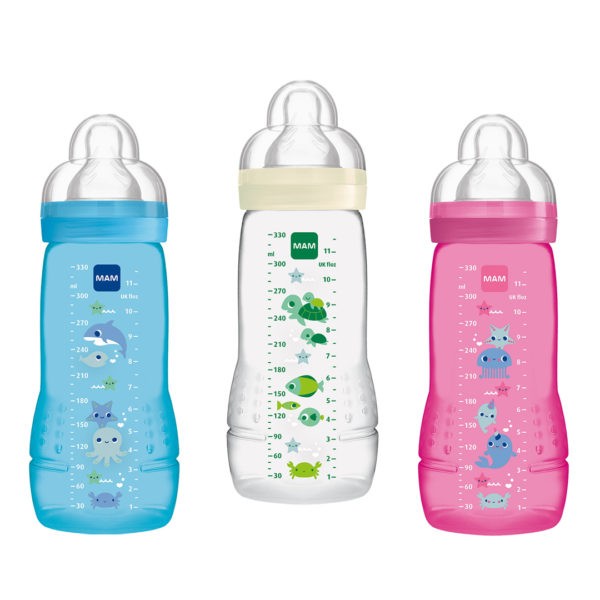Feeding Bottles - Teats For Breast Feeding MAM – Easy Active Baby Bottle 330ml 4+ Months 2pcs
