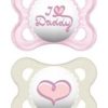 Feeding Bottles - Teats For Breast Feeding Mam I love Mummy & Daddy Silicon Soother 2-6 Months 115S 2pcs